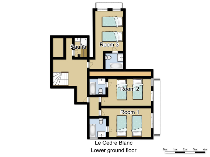 Chalet Le Cedre Blanc Meribel Floor Plan 1